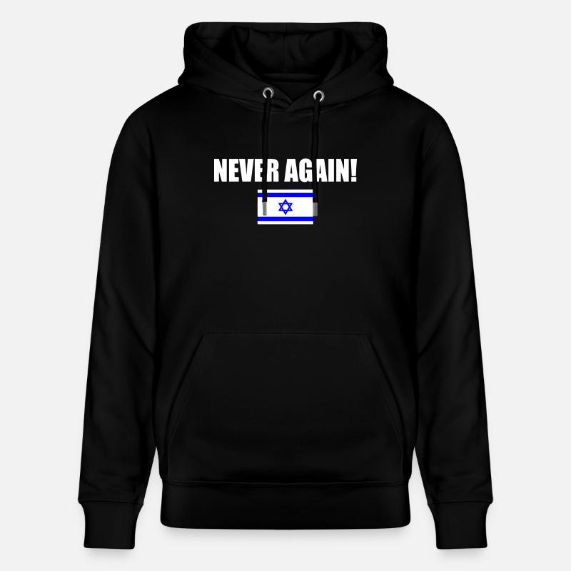 Never again - israel - Stanley/Stella Unisex Bio-Hoodie CRUISER - Schwarz