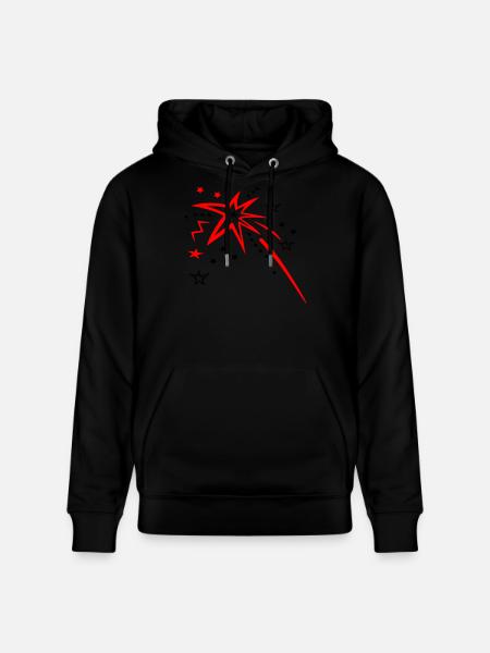 Stars, fireworks, shooting star - Stanley/Stella CRUISER Unisex Organic Hoodie - black