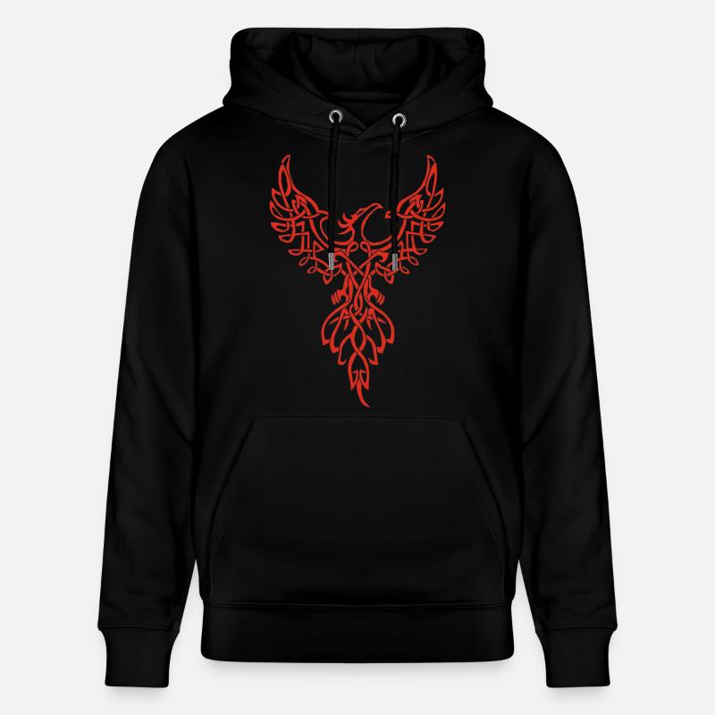 Symbole du phénix rouge - Sweat à capuche bio CRUISER Stanley/Stella Unisexe - noir