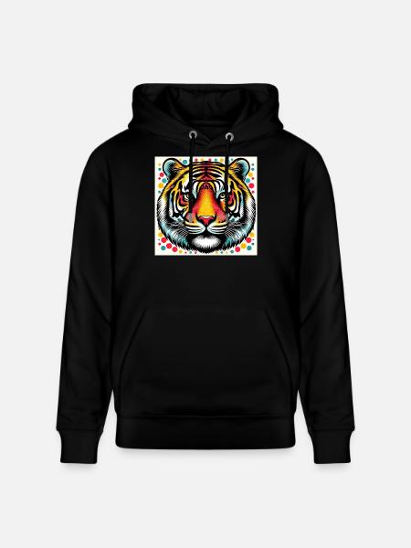Tiger Pop Art - Stanley/Stella CRUISER Unisex Organic Hoodie - black
