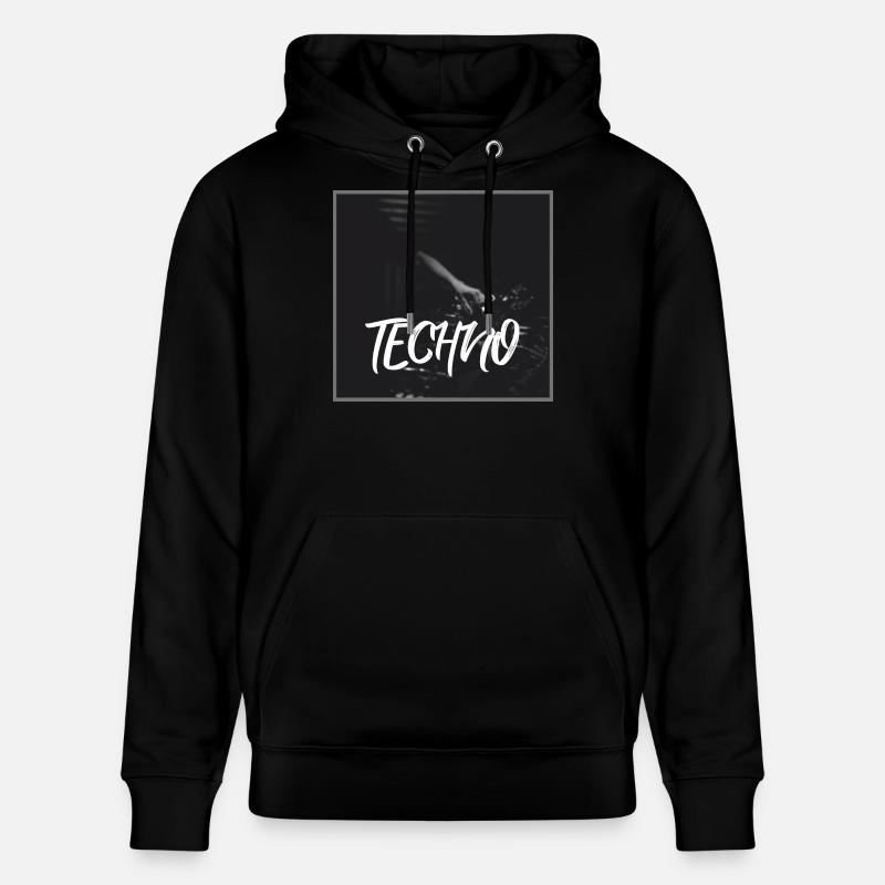 Design techno énergique avec motif DJ - Sweat à capuche bio CRUISER Stanley/Stella Unisexe - noir