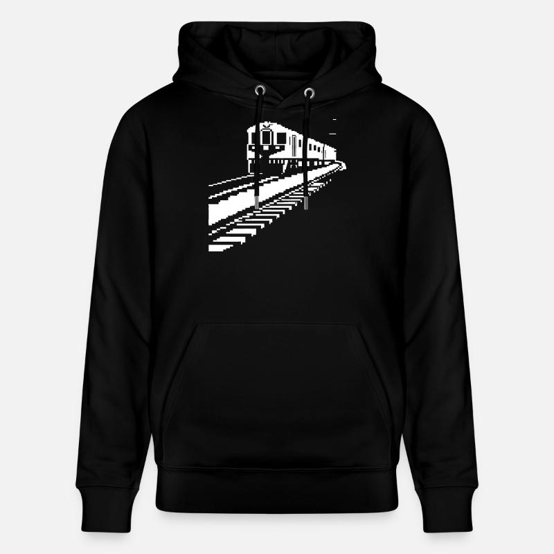 Eisenbahn Pixelkunst - Stanley/Stella Unisex Bio-Hoodie CRUISER  - Schwarz