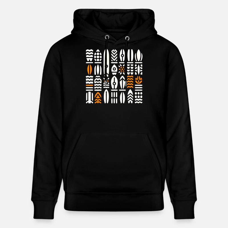 Abstrakte Surf- und Wellenmuster - Stanley/Stella Unisex Bio-Hoodie CRUISER  - Schwarz