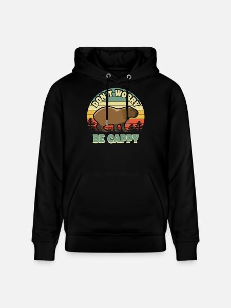 Don't worry be Cappy - Capybara - Stanley/Stella CRUISER Unisex Organic Hoodie - black