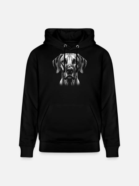 Rhodesian Ridgeback Head in Drawing Style - Stanley/Stella CRUISER Unisex Organic Hoodie - black