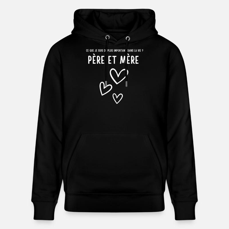 Hommage Amour Pères et Mères - Sweat à capuche bio CRUISER Stanley/Stella Unisexe - noir