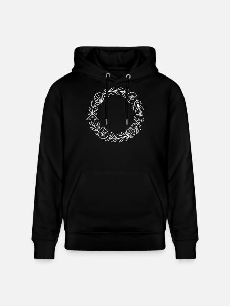 Maritime Wreath Christmas Anchors & Shells - Stanley/Stella CRUISER Unisex Organic Hoodie - black