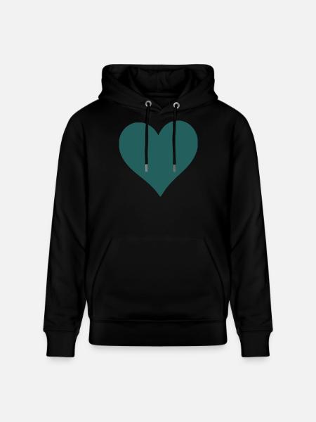 coeur bleu - Sweat à capuche bio CRUISER Stanley/Stella Unisexe - noir