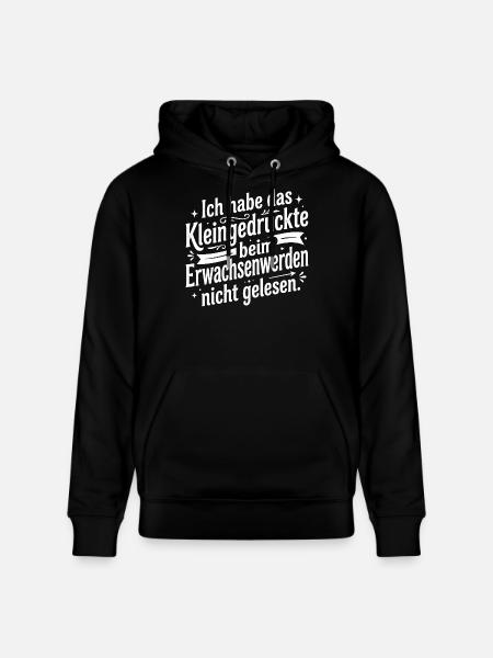 Kleingedruckte beim Erwachsenwerden - Stanley/Stella Unisex Bio-Hoodie CRUISER  - Schwarz