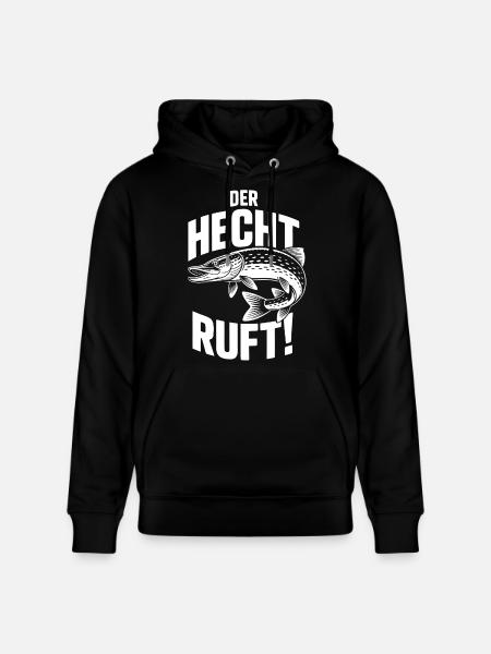 Der Hecht ruft Fischmotiv - Stanley/Stella Unisex Bio-Hoodie CRUISER - Schwarz