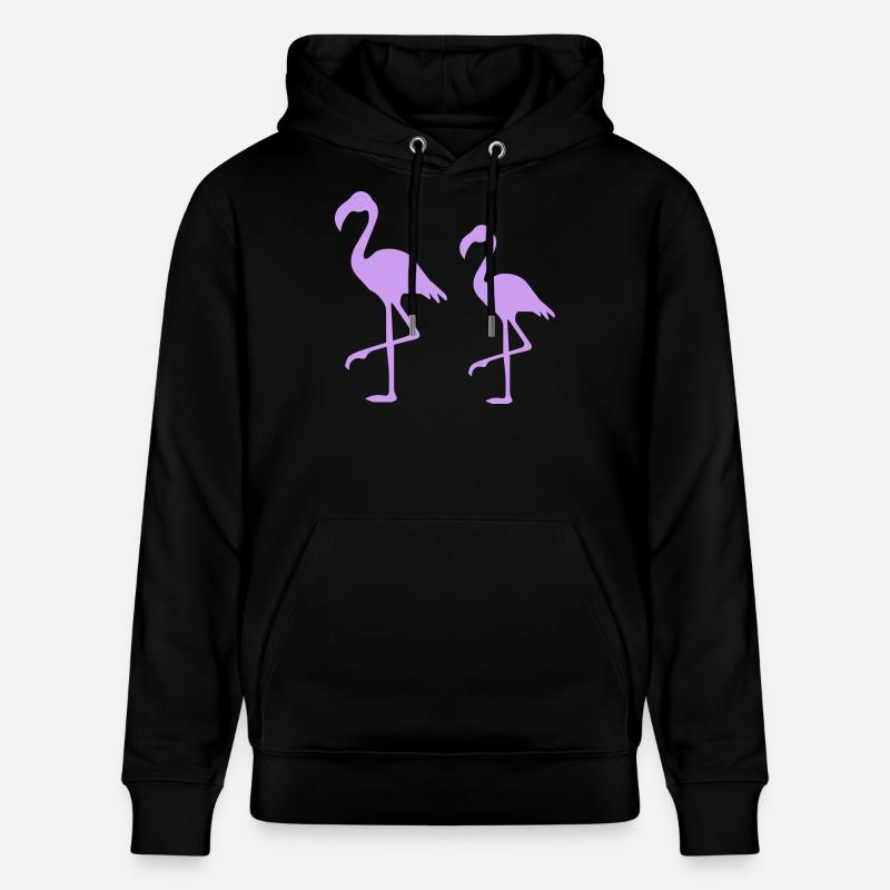 Silhouettes de Deux Flamants Rose - Sweat à capuche bio CRUISER Stanley/Stella Unisexe - noir