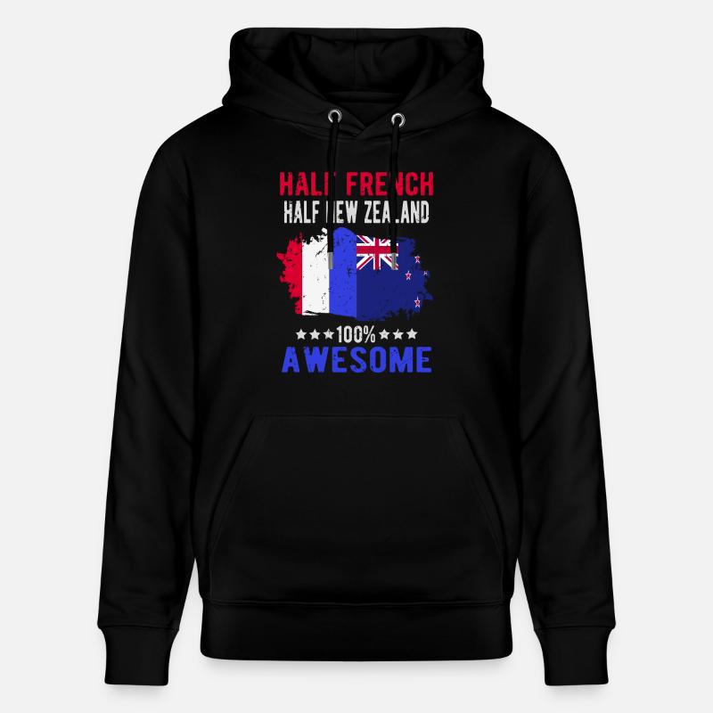 Moitié Français moitié Néo-Zélandais - Sweat à capuche bio CRUISER Stanley/Stella Unisexe - noir