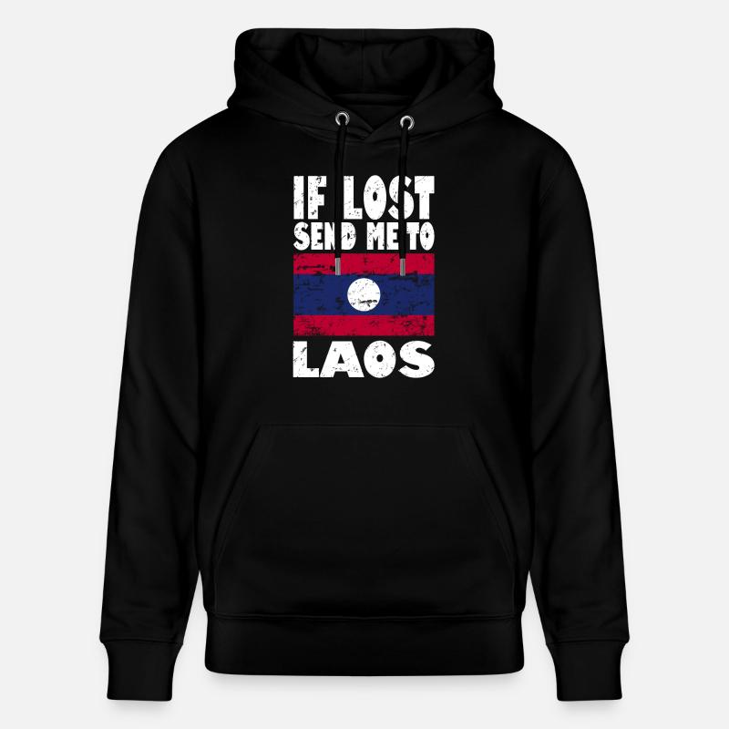 Drapeau du Laos - Sweat à capuche bio CRUISER Stanley/Stella Unisexe - noir