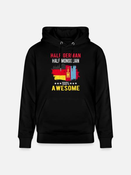 Half German half Mongolian - Stanley/Stella CRUISER Unisex Organic Hoodie - black
