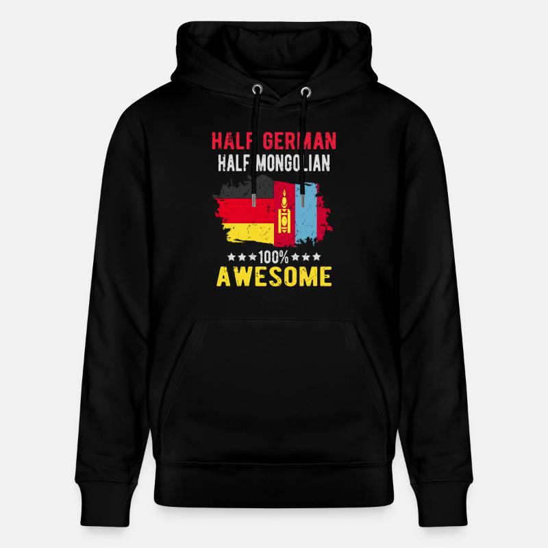 Half German half Mongolian - Stanley/Stella CRUISER Unisex Organic Hoodie - black