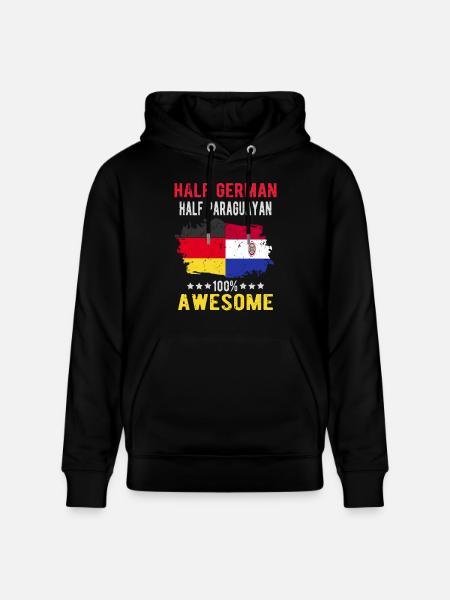 Half German half Paraguayan - Stanley/Stella CRUISER Unisex Organic Hoodie - black