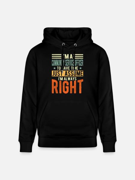 Community Service Officer - Stanley/Stella CRUISER Unisex Organic Hoodie - black