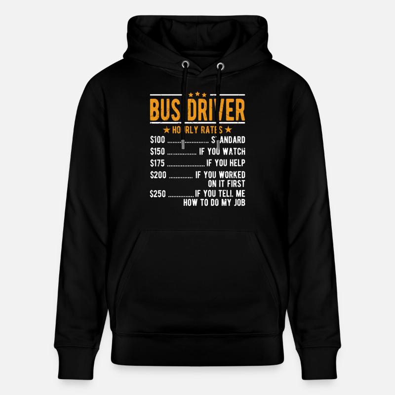 Busfahrer Stundenlohn - Stanley/Stella Unisex Bio-Hoodie CRUISER  - Schwarz