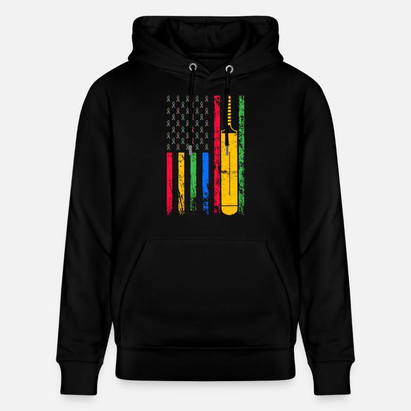 Drapeau sportif américain - Sweat à capuche bio CRUISER Stanley/Stella Unisexe - noir