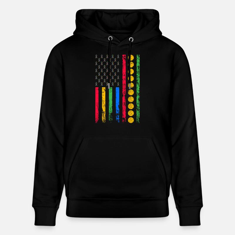 Drapeau sportif américain - Sweat à capuche bio CRUISER Stanley/Stella Unisexe - noir