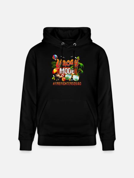 Firefighter Vacation Group #Firefightersquad - Stanley/Stella CRUISER Unisex Organic Hoodie - black