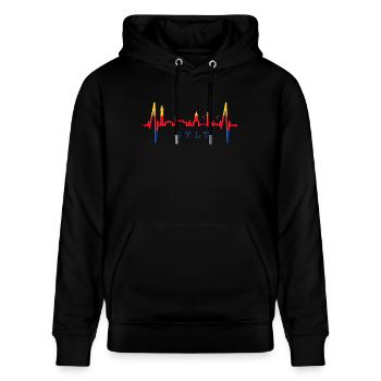 Sylt Skyline Nordsee Herzschlag Nordfriesen Sylter - Stanley/Stella Unisex Bio-Hoodie CRUISER  - Schwarz - Vorne - Alina (178cm) & Michal (187cm)