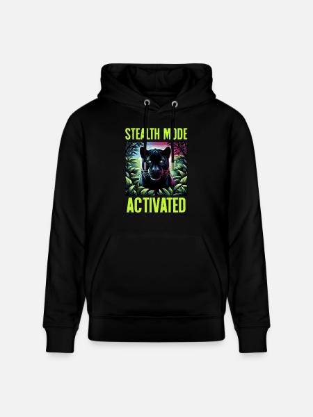Stealth Mode aktivert Panther Jungle Animal Lover - Stanley/Stella CRUISER økologisk unisex-hettegenser - svart