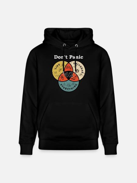 Don't Panic 42 Svar Spørgsmål Life Universe Rest - Stanley/Stella CRUISER økologisk unisex-hoodie - sort
