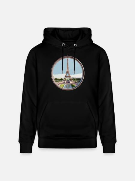 Eiffel Tower - Stanley/Stella CRUISER Unisex Organic Hoodie - black