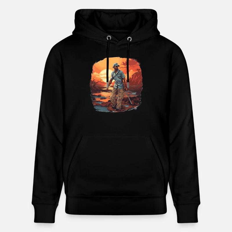 Joueur de golf - Illustration - Sweat à capuche bio CRUISER Stanley/Stella Unisexe - noir