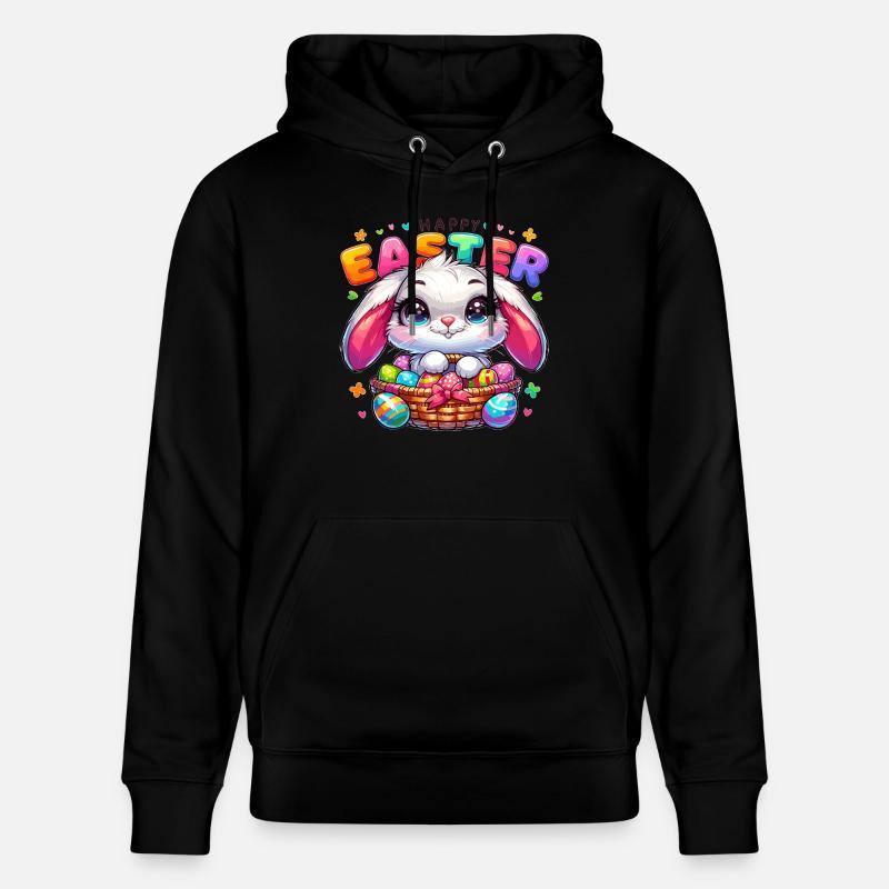 Happy Easter - Easter Bunny Illustration - Stanley/Stella Unisex Bio-Hoodie CRUISER  - Schwarz
