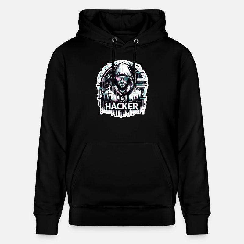 Hacker - Illustration - Sweat à capuche bio CRUISER Stanley/Stella Unisexe - noir