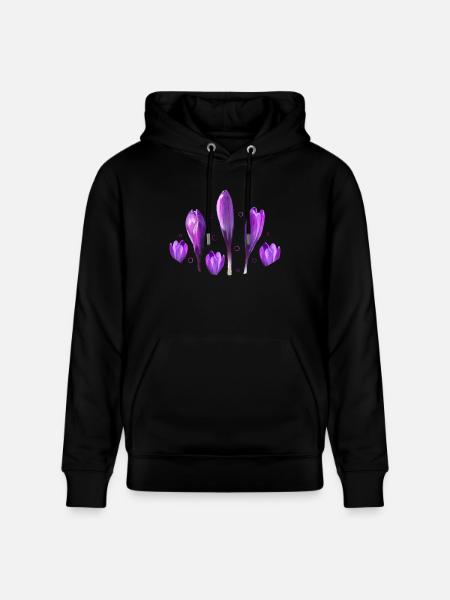 Crocuses, Spring, Harbingers of Spring - Stanley/Stella CRUISER Unisex Organic Hoodie - black