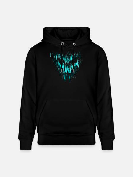 Turquoise skull - Stanley/Stella CRUISER Unisex Organic Hoodie - black