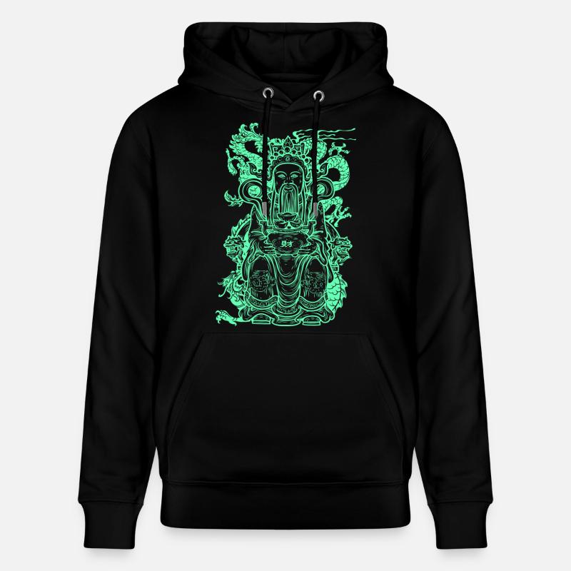 Figure de Bouddha - Sweat à capuche bio CRUISER Stanley/Stella Unisexe - noir