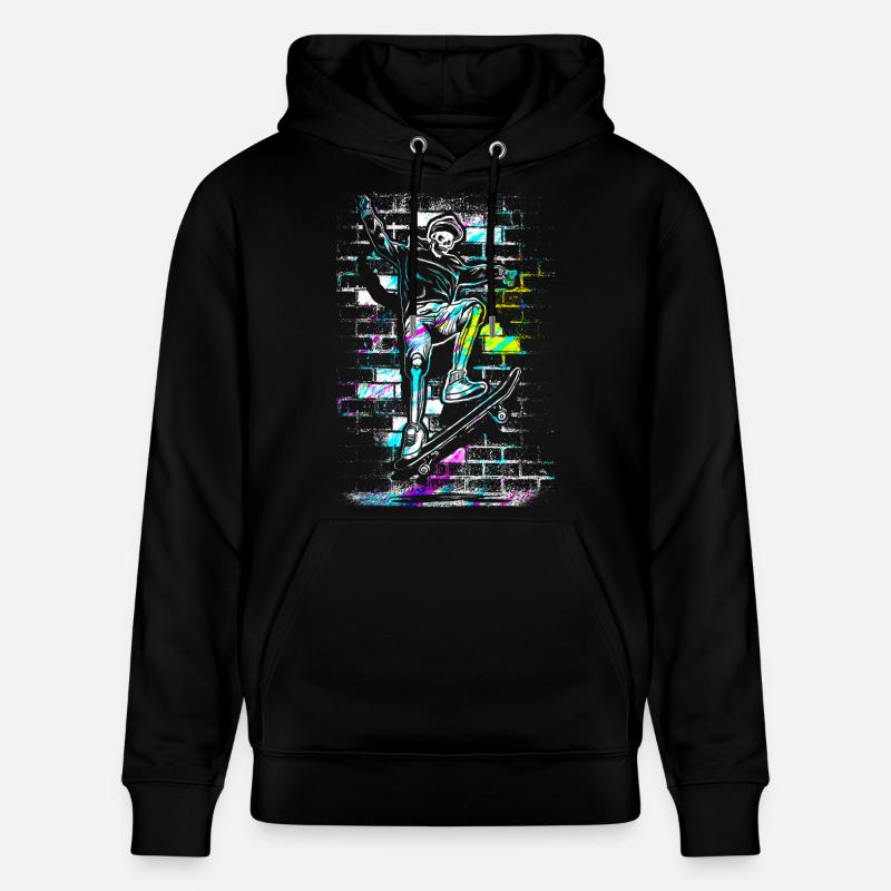Skate - Skateboard - Crâne de Skater - Sweat à capuche bio CRUISER Stanley/Stella Unisexe - noir