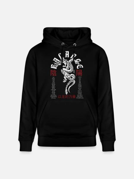 Dragon et serpent chinois - Sweat à capuche bio CRUISER Stanley/Stella Unisexe - noir