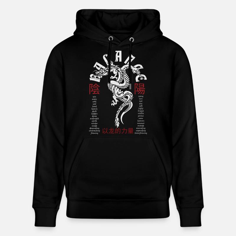 Dragon et serpent chinois - Sweat à capuche bio CRUISER Stanley/Stella Unisexe - noir