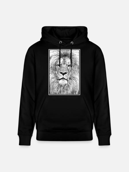 Magnificent lion - Stanley/Stella CRUISER Unisex Organic Hoodie - black
