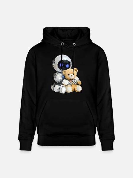 Robot Teddy - Stanley/Stella CRUISER Unisex Organic Hoodie - black