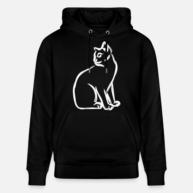 Dessin de chat - Sweat à capuche bio CRUISER Stanley/Stella Unisexe - noir