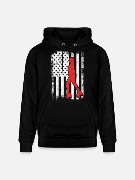 USA roller skater - Stanley/Stella CRUISER Unisex Organic Hoodie - black