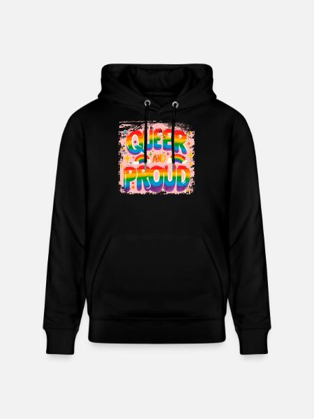 Queer and proud - Stanley/Stella CRUISER Unisex Organic Hoodie - black