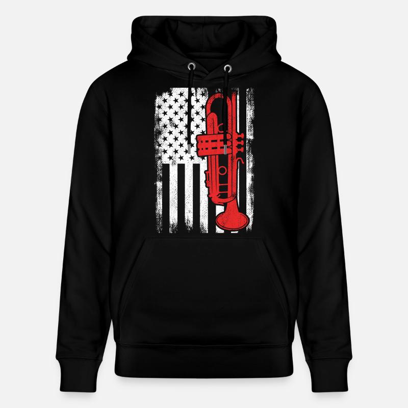 Drapeau Trumpet USA - Sweat à capuche bio CRUISER Stanley/Stella Unisexe - noir