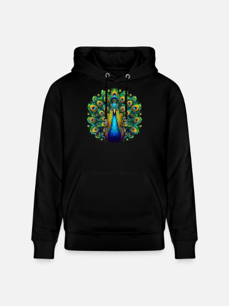 Peacock - Stanley/Stella CRUISER Unisex Organic Hoodie - black
