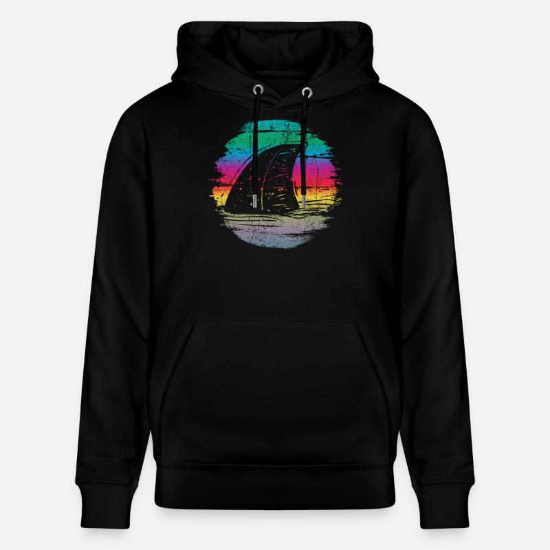 coucher de soleil surfer vague illustration - Sweat à capuche bio CRUISER Stanley/Stella Unisexe - noir