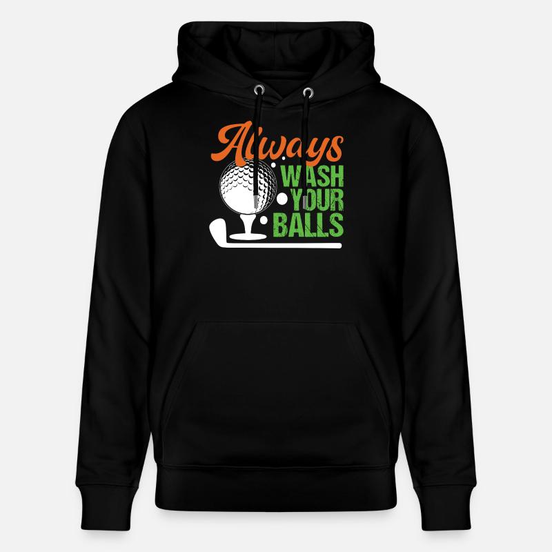 Golf - Lavez toujours vos balles - Sweat à capuche bio CRUISER Stanley/Stella Unisexe - noir