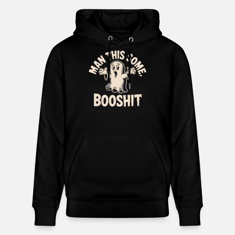 Drôle de fantôme Booshit Halloween - Sweat à capuche bio CRUISER Stanley/Stella Unisexe - noir
