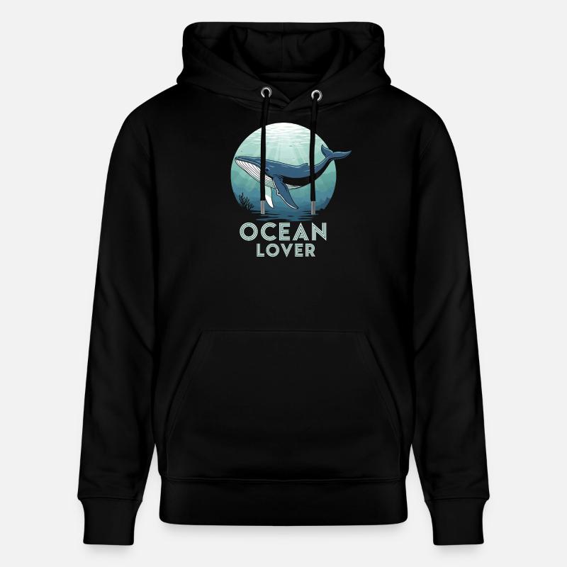 Plongée baleine - Ocean Lover - Sweat à capuche bio CRUISER Stanley/Stella Unisexe - noir