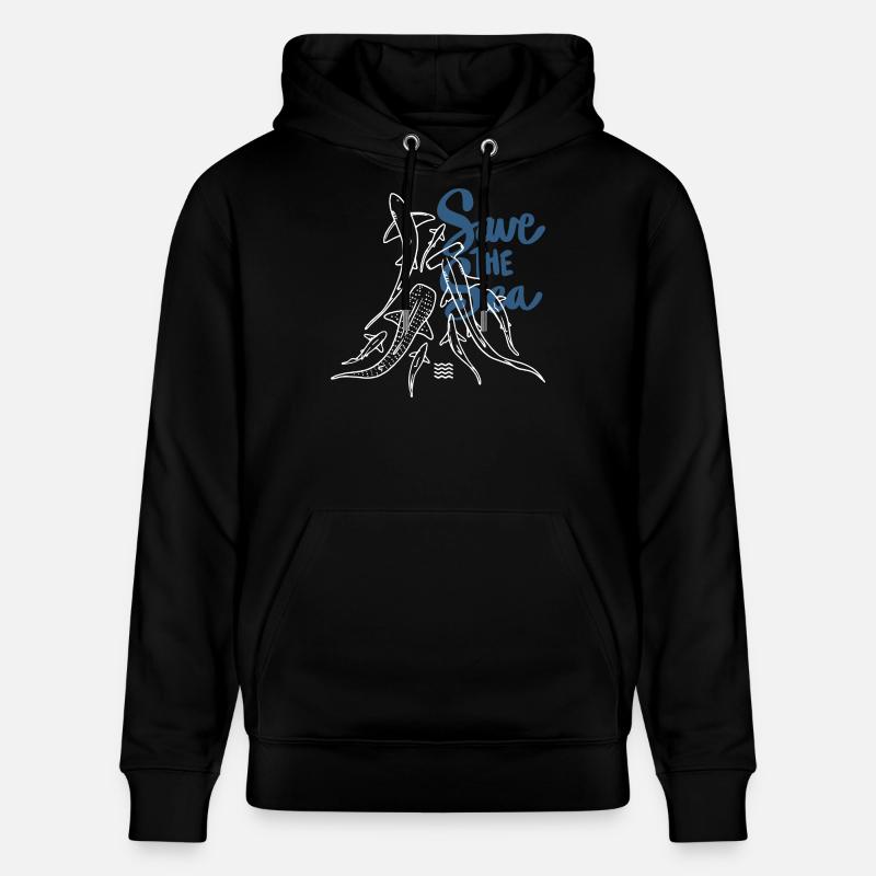 Save The Ocean Line Kunst - Stanley/Stella Unisex Bio-Hoodie CRUISER  - Schwarz